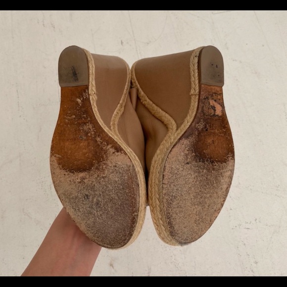 Balenciaga Beige Peep Toe Wedge Espadrilles - Picture 4 of 4